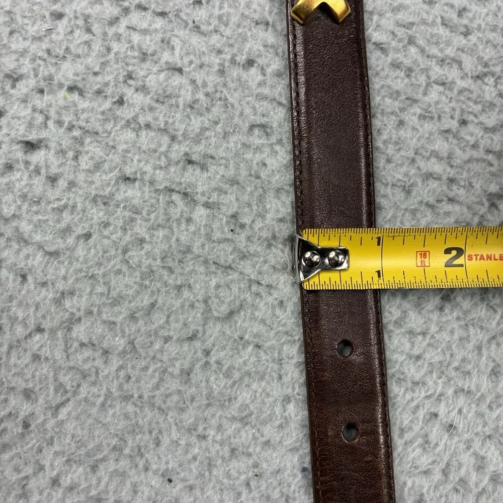 Robert Lee Morris Italian California Leather Belt Brown Gold Charm Women's Large